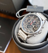Tag Heuer x CR7 Grand Carrera – Premium Skeleton Chronograph (Grey Dial & Chain)